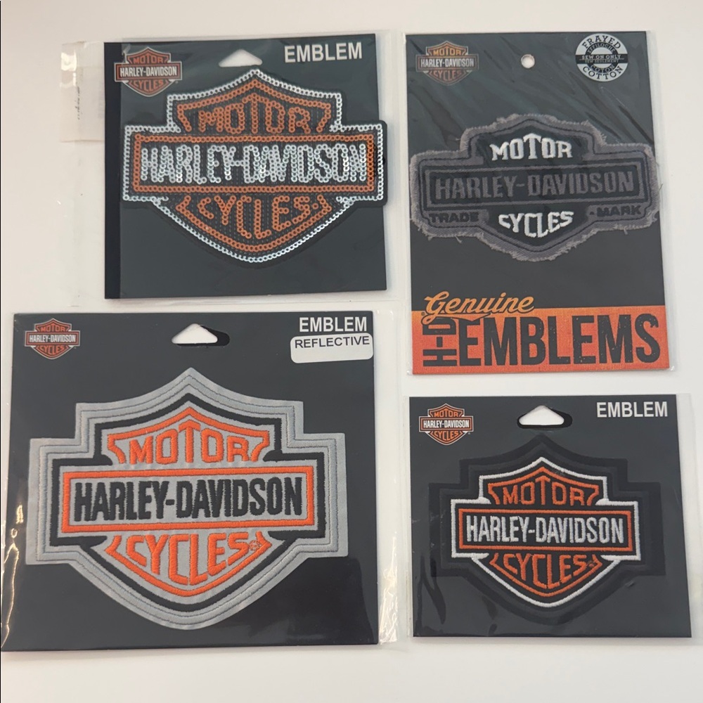 Harley-Davidson Shield Emblem Patches brand new - 4 emblems, one price